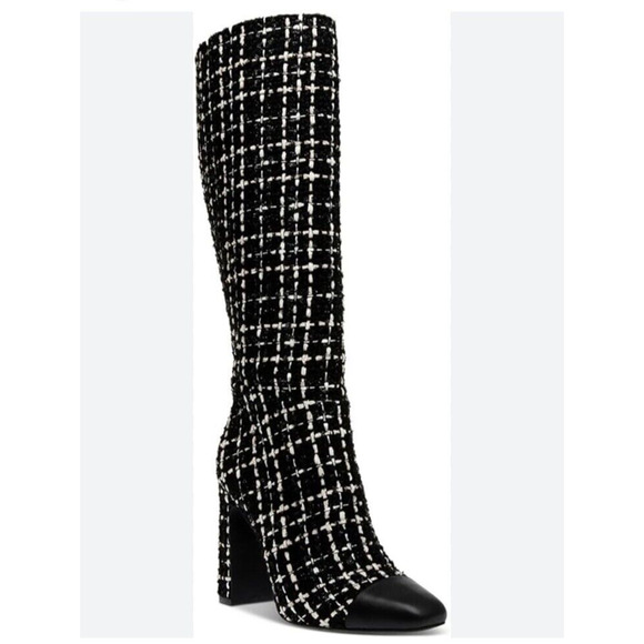 Steve Madden Shoes - NWOB Steve Madden Ally-C Cap Toe Tall Boots In Black & White Size 8 M